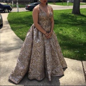 Gold prom dress